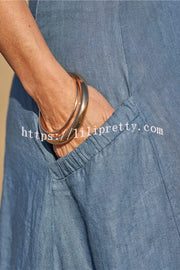 Lilipretty® Solid Sleeveless Pocket Loose Comfort Midi Dress