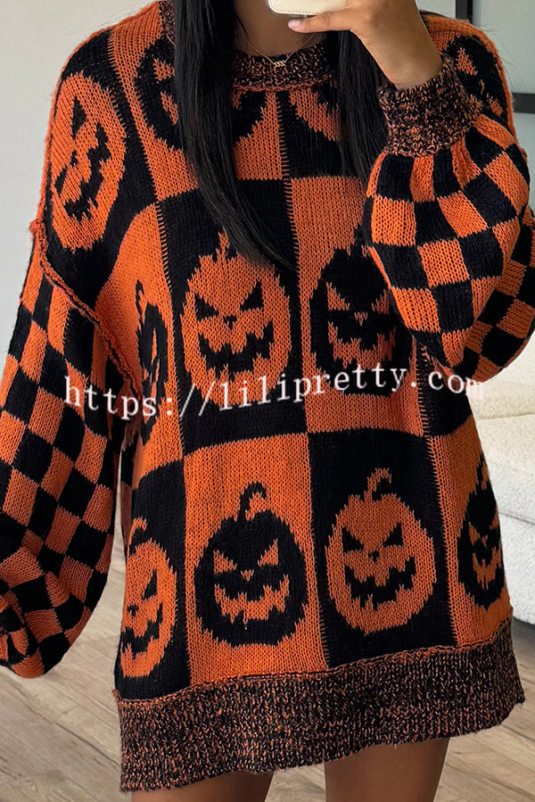 Halloween Casual Loose Crew Neck Sweater