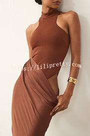 Sexy Sleeveless Slim Waist Hollow Out Maxi Dress