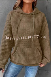 Lilipretty Antinson Loose Long Sleeve Drawstring Pullover Pocket Hoodie