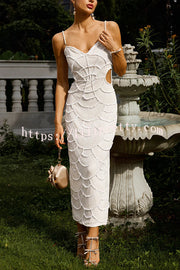 Own It Pearl Sequin Embellished Sexy Backless Cutout Strap Maxi Dress