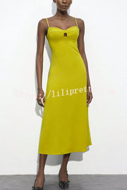 Sexy Hollow Strap Backless Slim Midi Dress