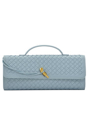 Woven Soft Leather Horizontal Square Accordion Bag