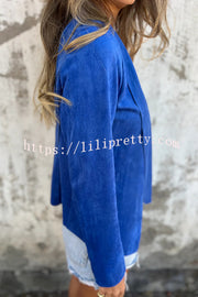 Solid Color Suede Lapel Long Sleeve Loose Coat