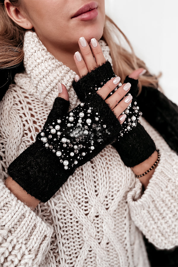 Shiny Pearl Fingerless Gloves