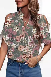 Fashion Printed V-neck Casual Loose Top