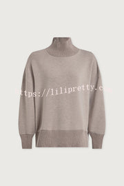 Berner High-Neck Long Sleeve Side Zipper Sweatshirt and Elastic Waist Pocketed Loose Pants Set