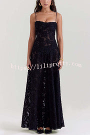 Fashion Sexy Suspenders See-through Holiday Slim Maxi Dress
