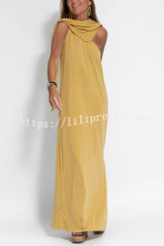 Lilipretty Flawless and Free One Shoulder Relaxed Slit Maxi Dress