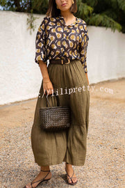Unique Printed Lapel Button-down Loose Casual Shirt