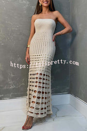 Lilipretty® Rustic Patchwork Cutout Off Shoulder Maxi Dress