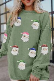 Colorful Turkey Sequin Print Loose Long-sleeved Sweatshirt