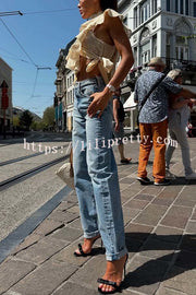 Versatile and Comfortable Denim High Rise Pocketed Straight Jeans
