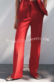 Keep It Classic V-neck Belted Vest and Mid Rise Pocket Wide Leg Pants Set