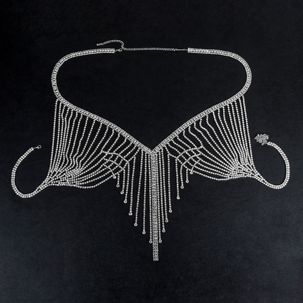 Sexy Backless Handmade Rhinestone Bra