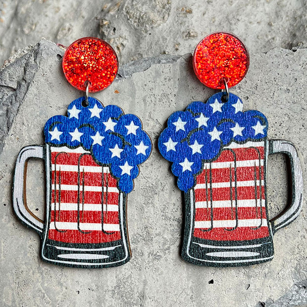 American Independence Day Flag Earrings