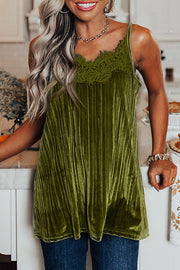 Fashionable Lace Patchwork Camisole Loose Top