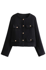 Stylish Buttoned Long Sleeve Casual Pocket Blazer