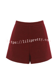 Sweet Dreams Tweed High Rise Pocket Wide Leg Mini Shorts