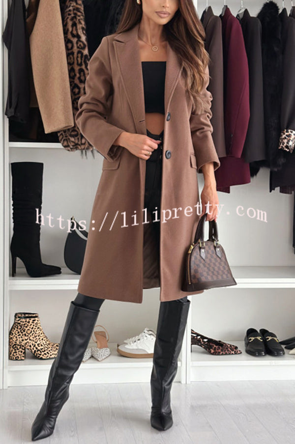 Fashionable Casual Lapel Long Sleeve Single Breasted Loose Coat