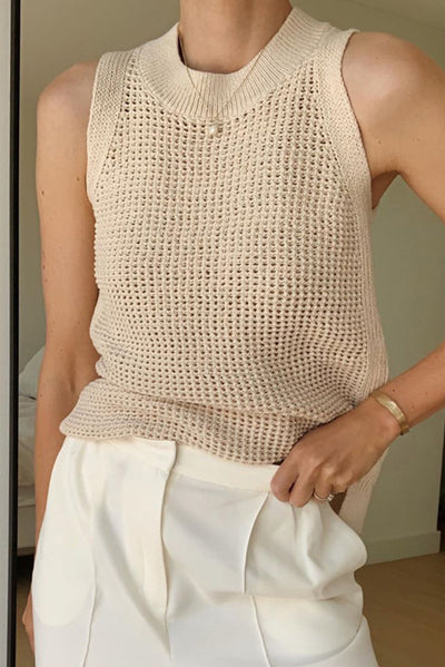Fashion Sleeveless Hollow Casual Vest