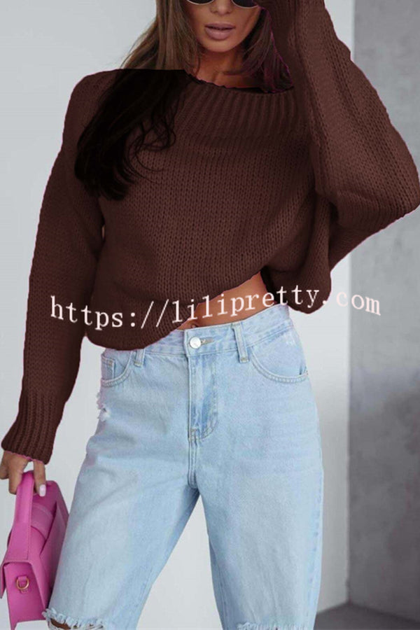 Solid Color Long-sleeved Round Neck Loose Knitted Sweater