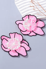 Fashionable Fabric Multi-layered Colorful Flower Earrings