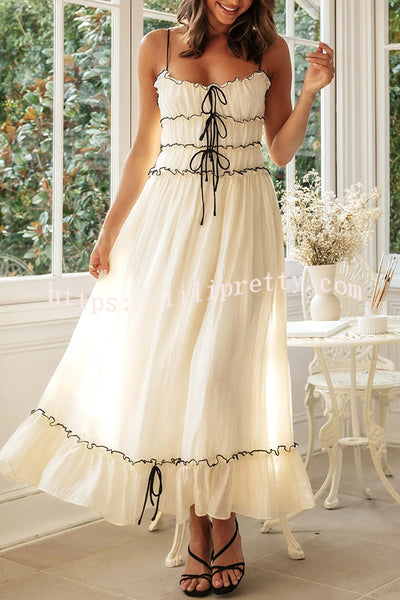 Beautiful Strappy Pleated Paneled Strap Maxi Dress