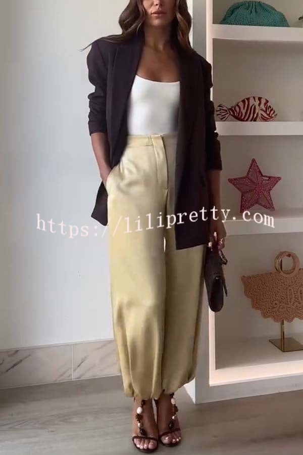 City Phantom Button Up Long Sleeve Lapel Loose Blazer