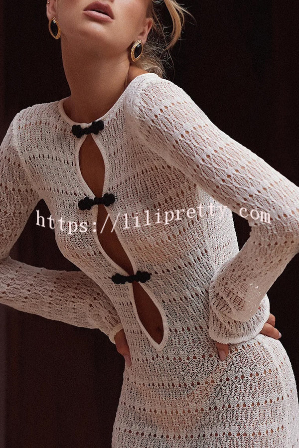 Sexy Backless Long-sleeved Knitted Slim-fit Maxi Dress