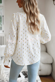 Lilipretty Printed V Neck Pullover Long Sleeved Shirt