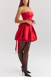 Stylish Sleeveless Off-shoulder Elegant Large Bow Mini Dress
