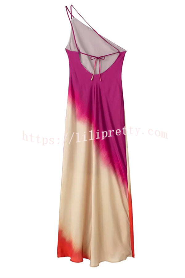 Lilipretty High Waisted Tie Dye Tie Back Pullover Maxi Dress