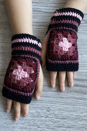 Four-leaf Clover Crochet Half-finger Gloves