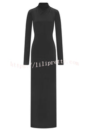 Sexy Backless Long-sleeved Stretch Slim-fit Maxi Dress