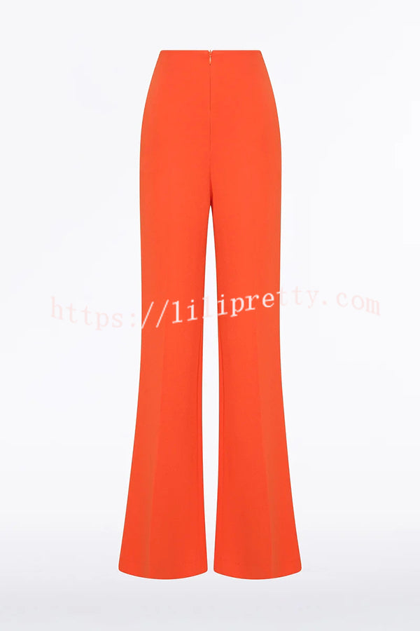 Perfect Balance Asymmetric Draped Cape Top and High Waist Flared Pants Set