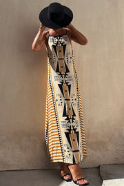 Lilipretty Take A Trip Ethnic Print Backless A-line Maxi Dress