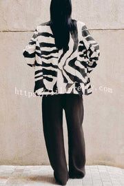 Breath of Freedom Animal Print Button Up Long Sleeve Lapel Loose Blazer