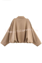 Fashion Lapel Long-sleeved Casual Bomber Jacket