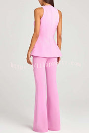 Women Power High Rise Side Zipper Flare Slim Fit Pants