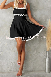 Lilipretty® Aimie Solid Color Wavy Lace Sexy Suspender Mini Dress