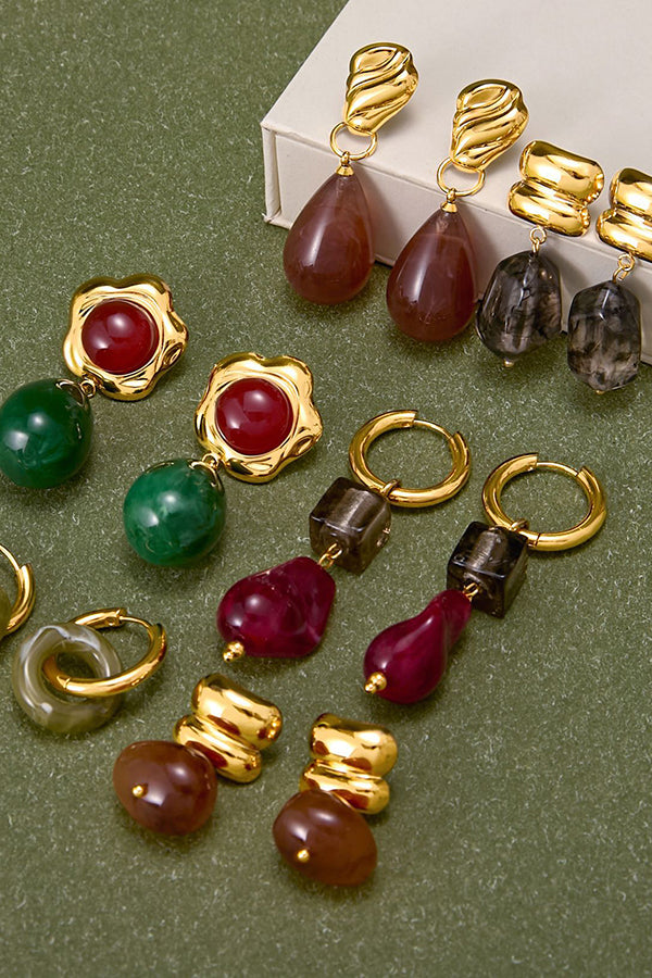 Stylish and Exquisite Titanium Steel Resin Earrings