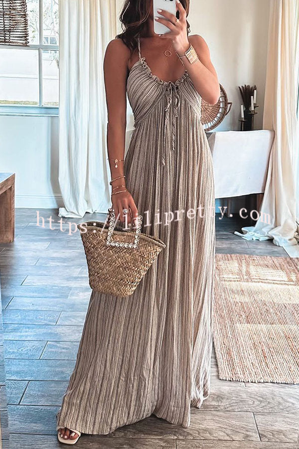 knee length dresses for ladies Lilipretty Deep Sea Printed Halter Back Tie-up Light Weight Maxi Dress – lilipretty
