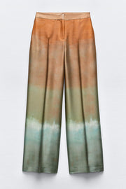 Fashion Gradient Print Casual Pocket Straight Pants