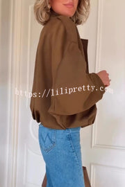 Fashion Lapel Long-sleeved Casual Bomber Jacket