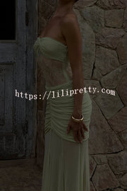 Fashion Lace Splicing Sexy Sleeveless Off-shoulder Slim Maxi Dress