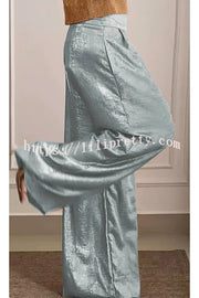 Fashionable Hot Stamping High Waist Casual Wide Leg Pants