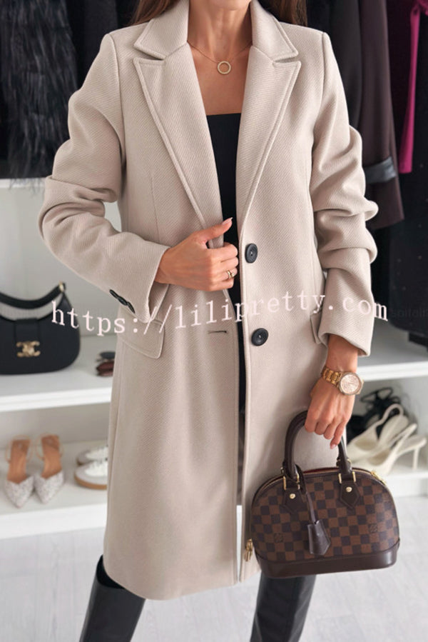 Fashionable Casual Lapel Long Sleeve Single Breasted Loose Coat