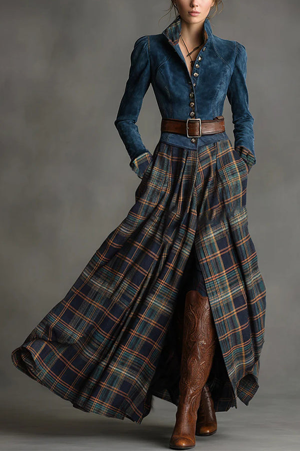 denim patchwork maxi dress Patchwork Maxi Dress Upcycled Denim & Dress Shirt Fabric (one of a Kind)
