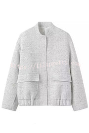 Fashion Sequin Long Sleeve Casual Pocket Loose Jacket